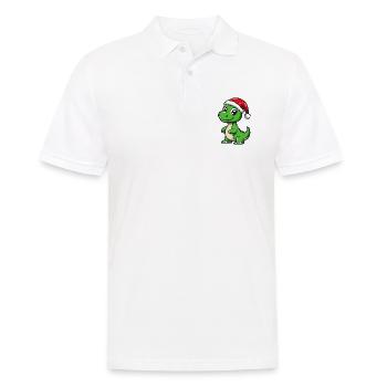Dinosaure brontosaure Noël Noël - Polo Homme - blanc - Devant - Kai (181cm)