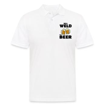 Welding Welder Metal Construction Ironworker Beer - Men's Polo Shirt - white - Front - Kai (181cm)