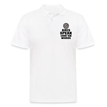 Äxte sagen lauter als Worte Axtwerfen - Männer Poloshirt - Weiß - Vorne - Kai (181cm)
