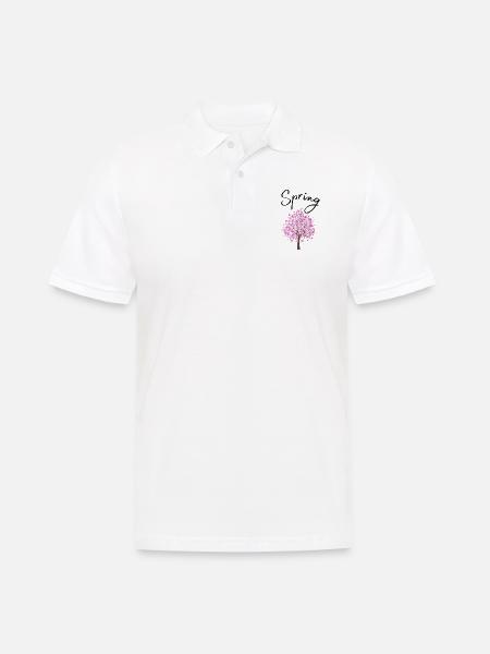Spring | Spring | Tree | Flowers | Sunshine - Men's Polo Shirt - white