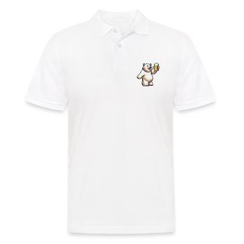 Polar Bear Beer Pixel - Men's Polo Shirt - white - Front - Kai (181cm)