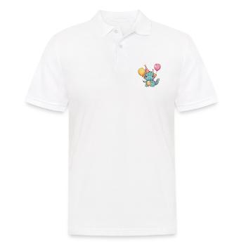 Dinosaur triceratops Birthday Comic - Men's Polo Shirt - white - Front - Kai (181cm)