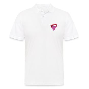 Naughty Lips with Tongue - Männer Poloshirt - Weiß - Vorne - Kai (181cm)