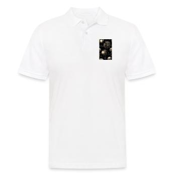 Dunkles geometrisches und abstraktes Zuhause - Männer Poloshirt - Weiß - Vorne - Kai (181cm)
