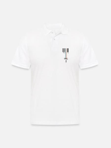 Farbrolle mit Strichcode - Männer Poloshirt - Weiß