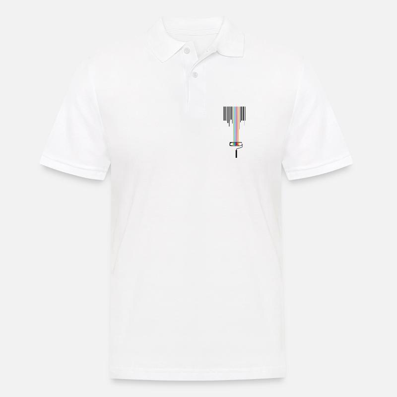 Farbrolle mit Strichcode - Männer Poloshirt - Weiß