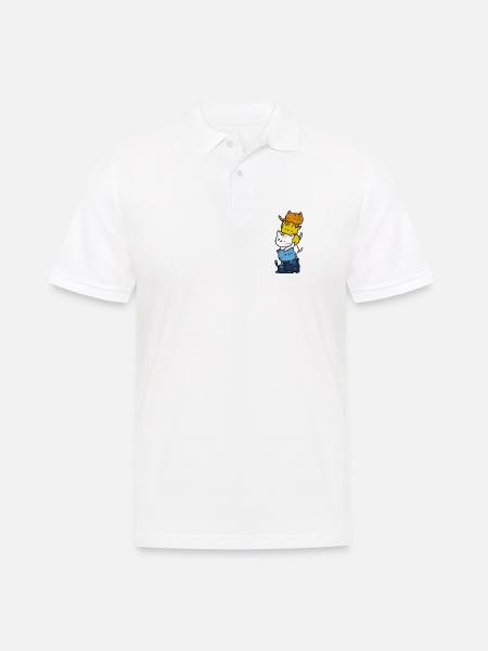 Kawaii Katzen- Aroace Pride Flagge - Männer Poloshirt - Weiß