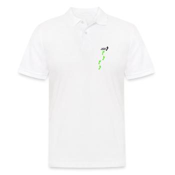 barfuß laufen - natural runners step by step 2023 - Männer Poloshirt - Weiß - Vorne - Kai (181cm)