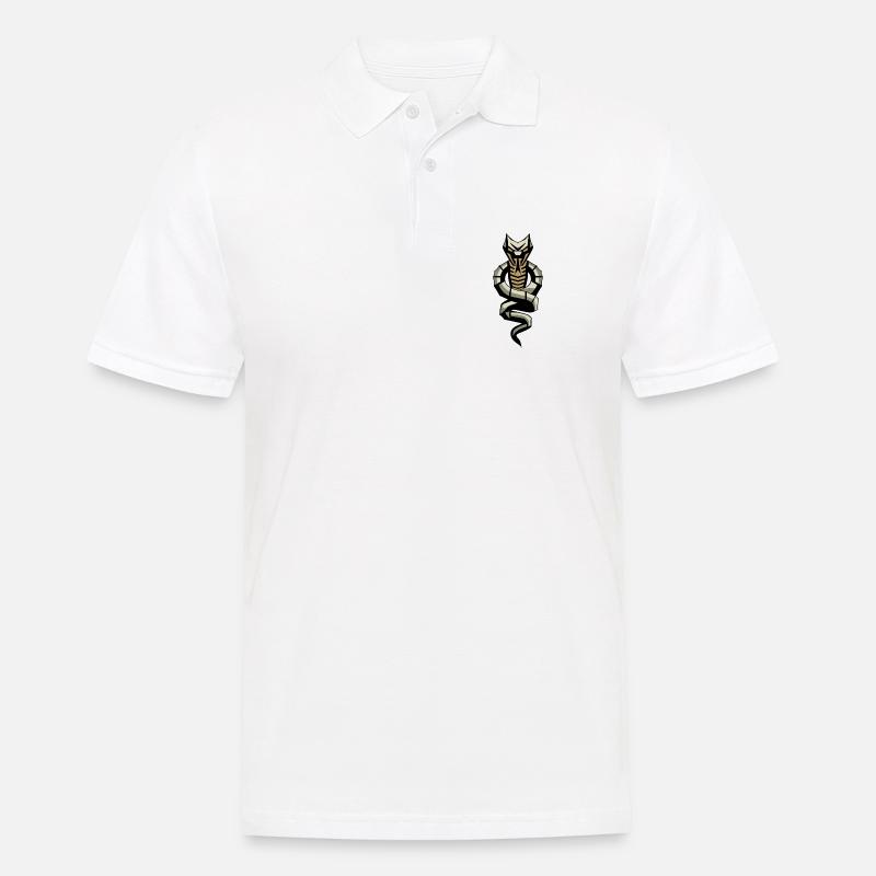 SNAKE LEVEL 3 - Männer Poloshirt - Weiß