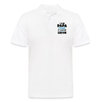 J'ai Un Papa Cinglé Cadeau Humour Papa - Polo Homme - blanc - Devant - Kai (181cm)