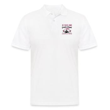 Femme Simple Qui Aime La Moto Et L'apéro - Polo Homme - blanc - Devant - Kai (181cm)