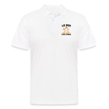 Le Roi Du Bbq C'est Papa Fête Des Pères Cadeau Bbq - Polo Homme - blanc - Devant - Kai (181cm)