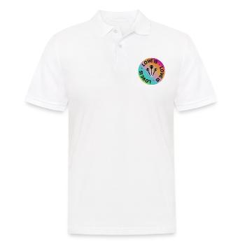 Darts: Liebe ist. - Männer Poloshirt - Weiß - Vorne - Kai (181cm)
