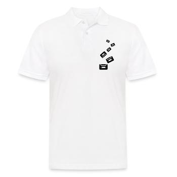 Kassette Symbol - Männer Poloshirt - Weiß - Vorne - Kai (181cm)