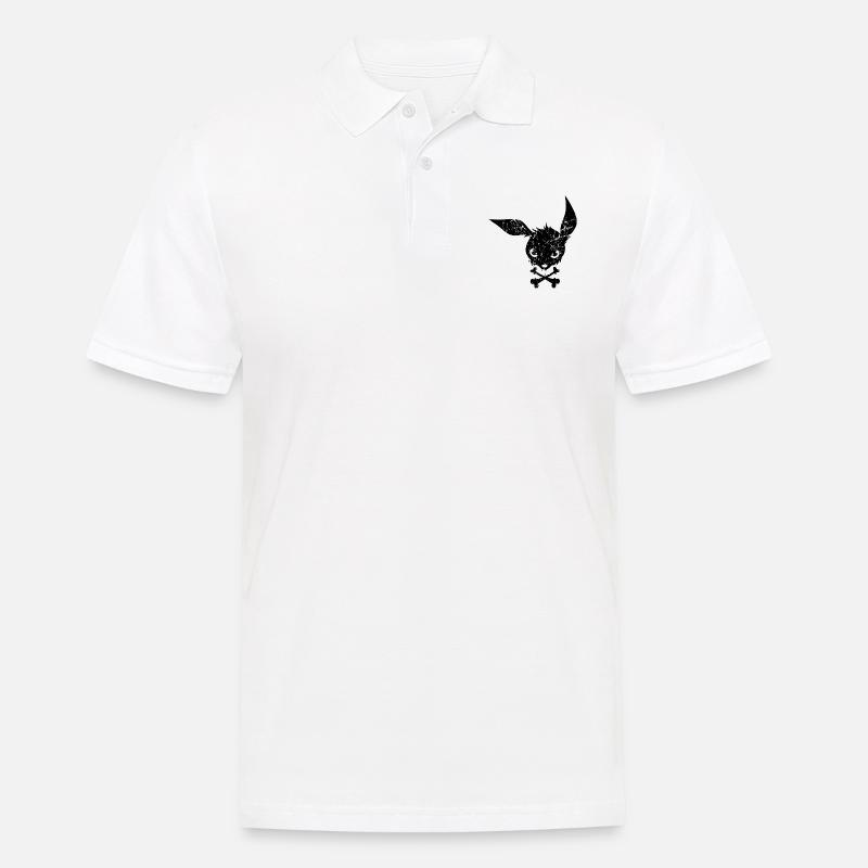 lapin enervé noir angry rabbit - Polo Homme - blanc
