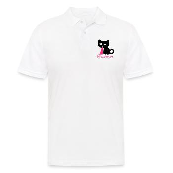 Miezekotze - Männer Poloshirt - Weiß - Vorne - Kai (181cm)