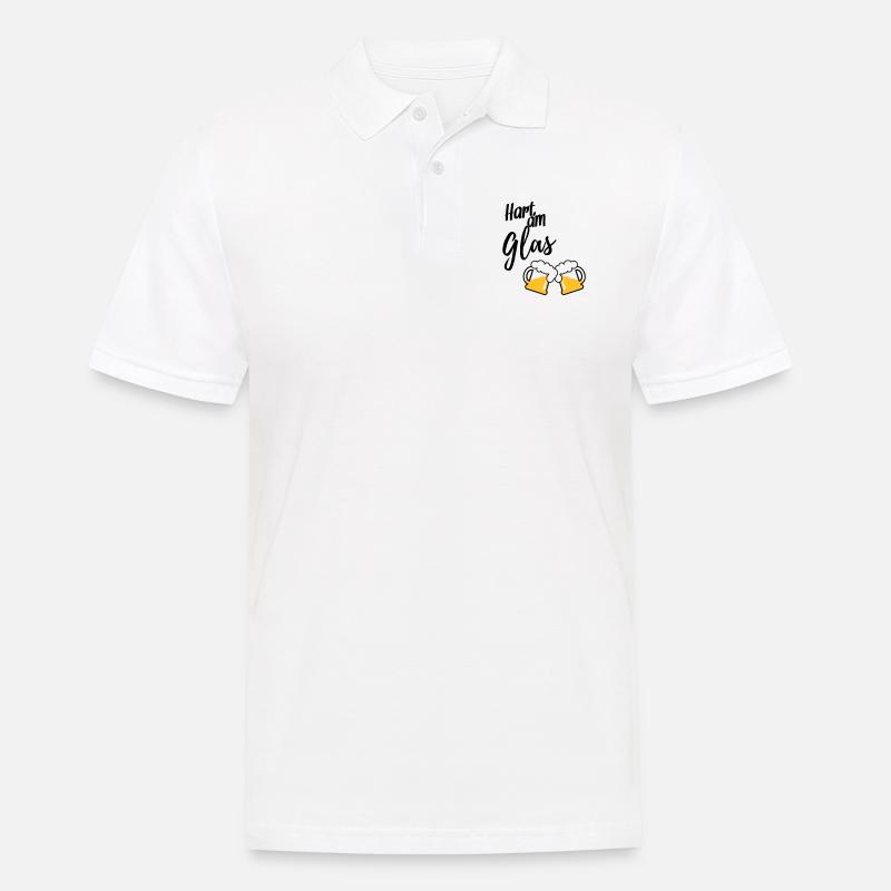 Hart am Glas - Männer Poloshirt - Weiß