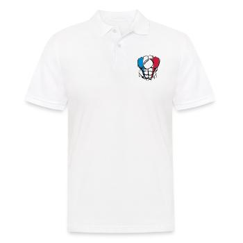France flag rugby2 body muscle - Men's Polo Shirt - white - Front - Kai (181cm)