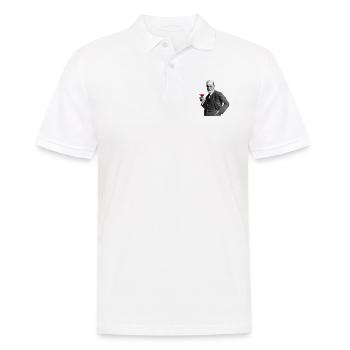 Sigmund Freud avec un verre à vin - Polo Homme - blanc - Devant - Kai (181cm)
