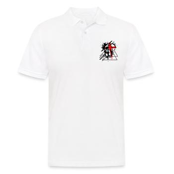 Pit Bull Skull Tattoo Style - Men's Polo Shirt - white - Front - Kai (181cm)