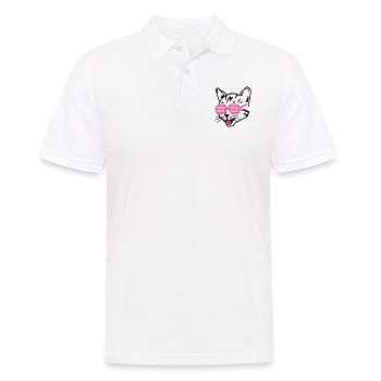 Cat - Men's Polo Shirt - white - Front - Kai (181cm)