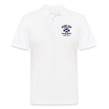 Highlands - Scotland Vintage Flag - Männer Poloshirt - Weiß - Vorne - Kai (181cm)