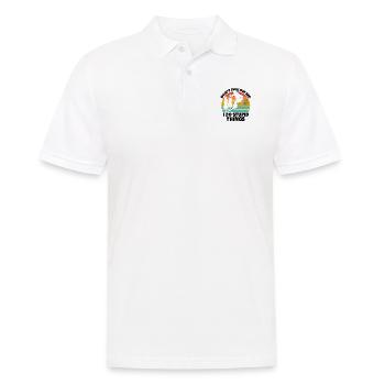 Folgen Sie mir nicht, ich mache dumme Dinge - Männer Poloshirt - Weiß - Vorne - Kai (181cm)