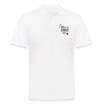 Der mit den Hunden geht - Männer Poloshirt - Weiß - Vorne - Kai (181cm)