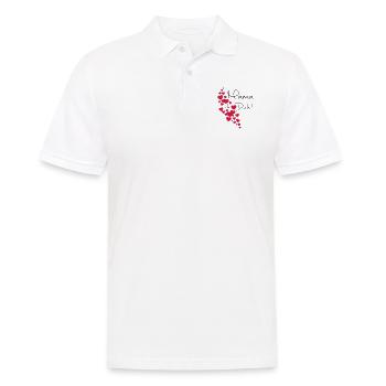 Muttertag Mama Ich liebe Dich, personalisierbar - Männer Poloshirt - Weiß - Vorne - Kai (181cm)