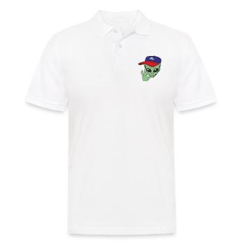 Alien Außerirdische - Männer Poloshirt - Weiß - Vorne - Kai (181cm)