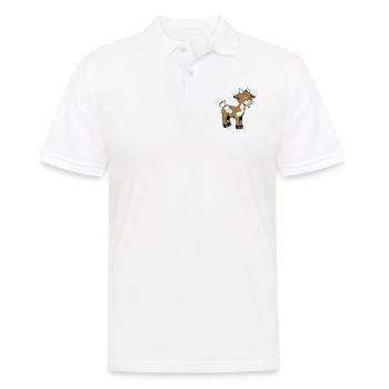 Ziege freundlich lieb - Männer Poloshirt - Weiß - Vorne - Kai (181cm)