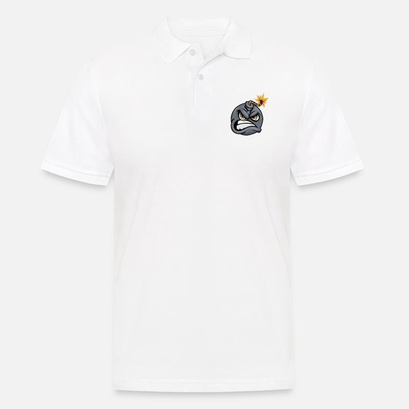 Comic Bomb - Männer Poloshirt - Weiß