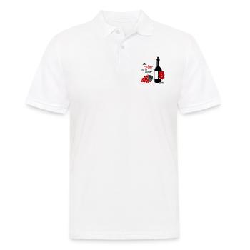 Zu Vino sag ich nie no! - Männer Poloshirt - Weiß - Vorne - Kai (181cm)