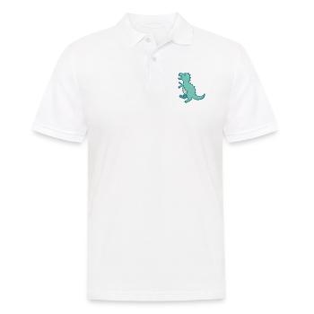 Petit dinosaure mignon bleu T-Rex - Polo Homme - blanc - Devant - Kai (181cm)
