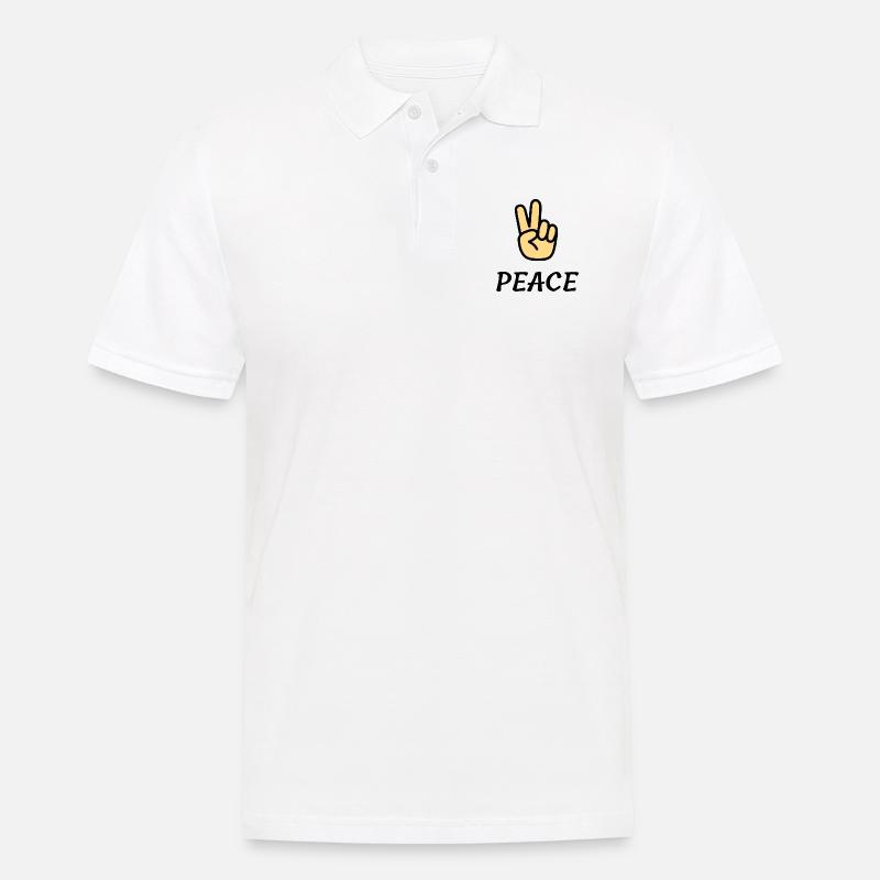 Cooles Peace-Design - Männer Poloshirt - Weiß