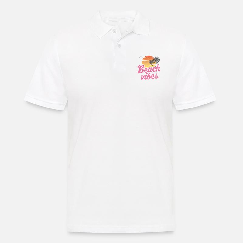 Vibrations de la plage - Polo Homme - blanc