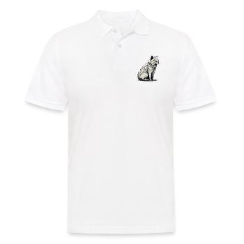 Minimalistic Cat Minimalist Cat Geometric Cat - Men's Polo Shirt - white - Front - Kai (181cm)