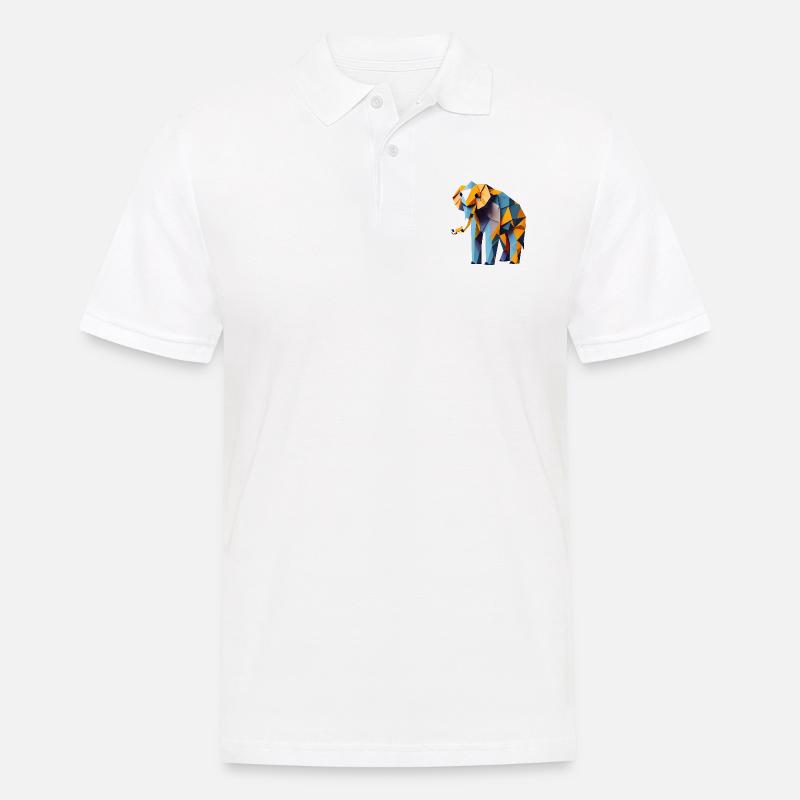 Papierkunst-Elefant - Männer Poloshirt - Weiß
