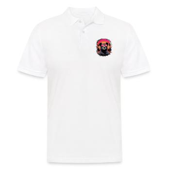 geek panda bear ice bear birthday present idea - Männer Poloshirt - Weiß - Vorne - Kai (181cm)