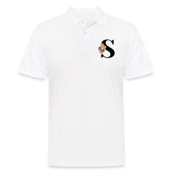 Brief s Geburtstagsballon - Männer Poloshirt - Weiß - Vorne - Kai (181cm)