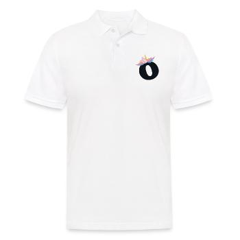 Unicorn Letter Rainbow Style "O" | be unique - Men's Polo Shirt - white - Front - Kai (181cm)