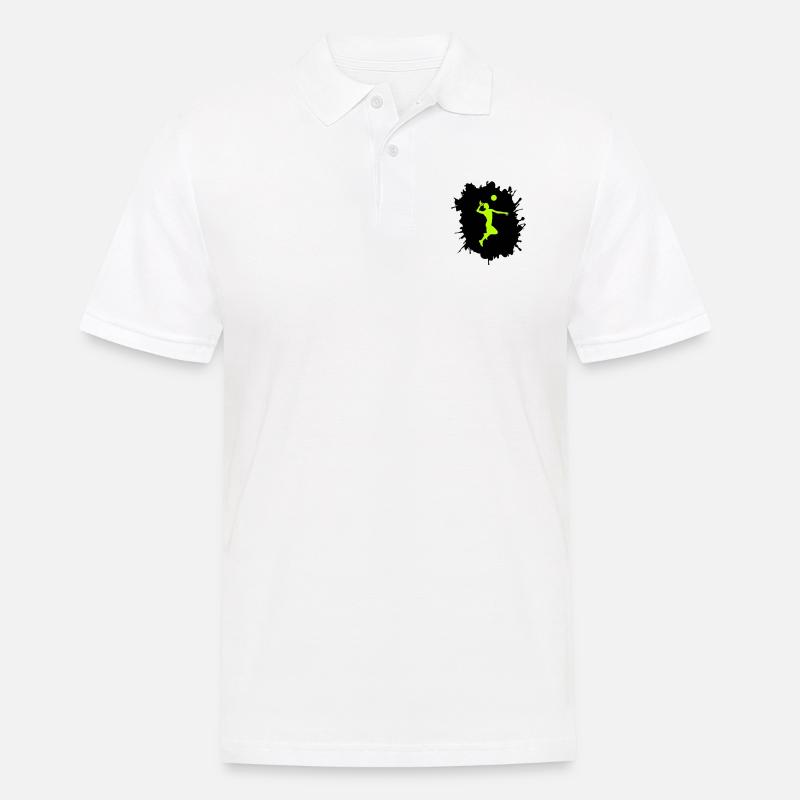 handball klecks - Männer Poloshirt - Weiß