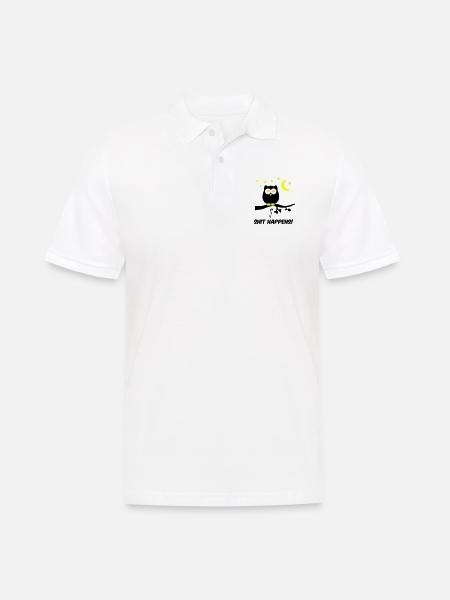 Owl Shit Happens 01 - Men's Polo Shirt - white
