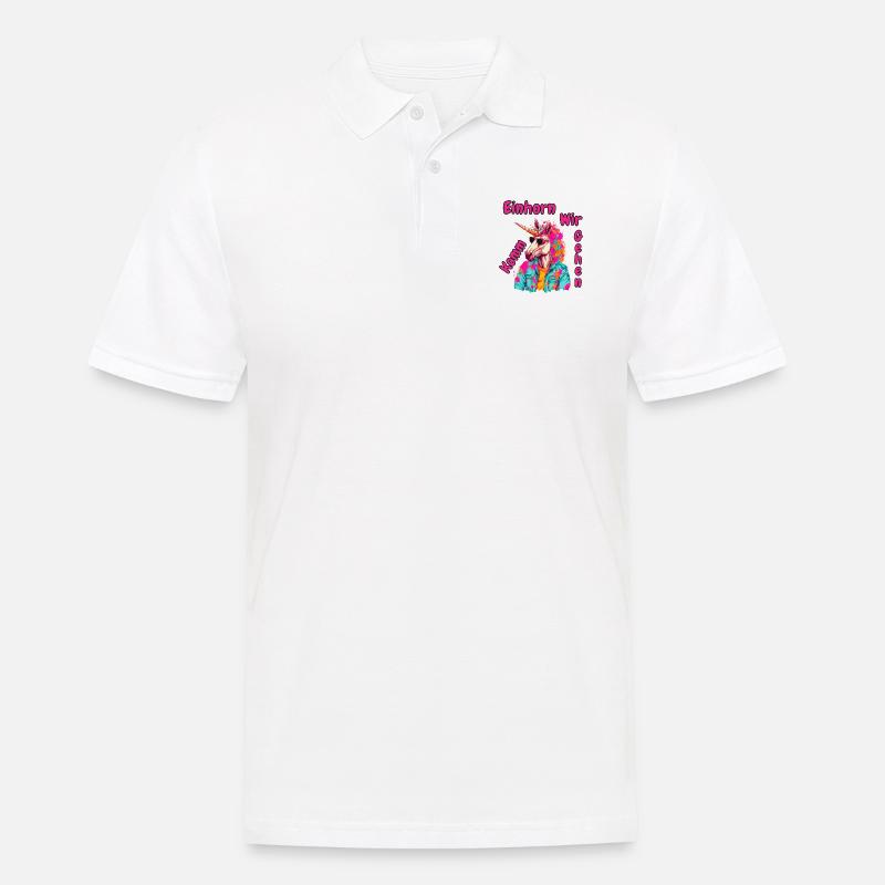 Komm Einhorn wir gehen - Männer Poloshirt - Weiß