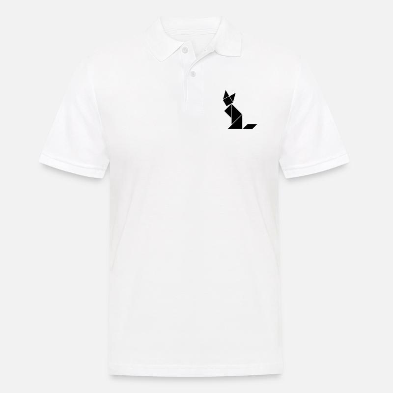 Tangram Katze - Männer Poloshirt - Weiß