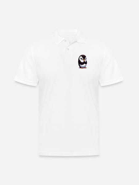 Pinguin Lustige Tiere - Männer Poloshirt - Weiß