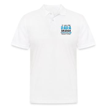 Je vais être papa en 2024 veuillez patienter... - Polo Homme - blanc - Devant - Kai (181cm)