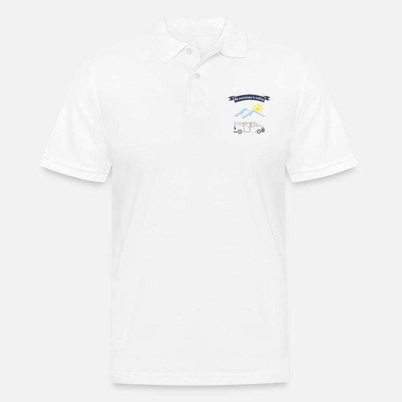 motorhome is calling - Männer Poloshirt - Weiß