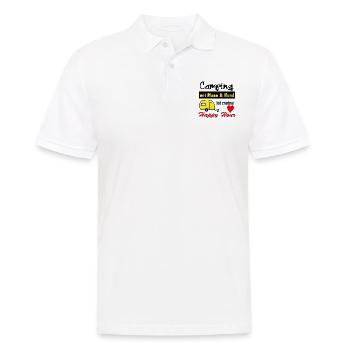 happy hour camping mit mann und hund - Männer Poloshirt - Weiß - Vorne - Kai (181cm)