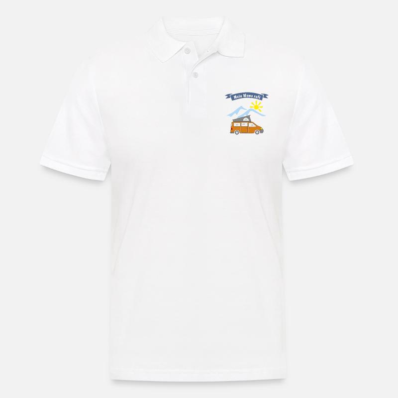 womo ruft campingbus - Männer Poloshirt - Weiß